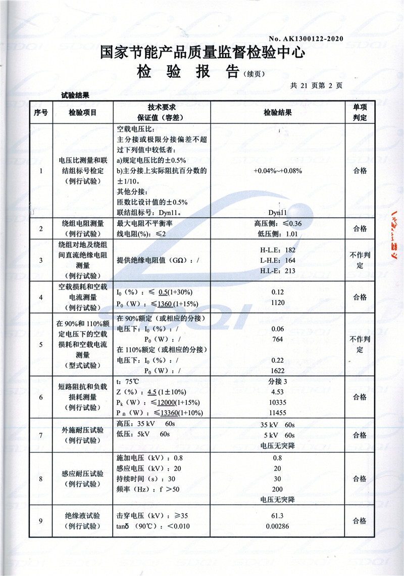 高低压试验报告-S11-1250个旧个旧个旧油浸式变压器-2.jpg
